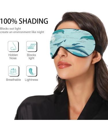 Sleep Mask - Light Blocking Dolphins & Whales Eye Cover | Adjustable Soft Blindfold for Travel & Naps - Buy Online on GoSupps.com