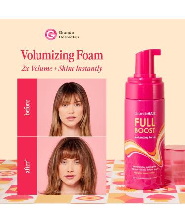 Grande Cosmetics Volumizing Hair Foam For Instant Volume Body & Fuller Looking Hair Hair Mousse for Curly Hair Defines Curls Non-sticky 5.07 Ounce - Buy Online on GoSupps.com