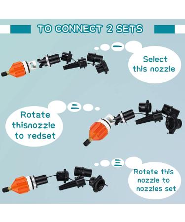 Inflatable Boat SUP Pump Adaptor Set - 4 Pcs Air Valve Adapter Kit for Conventional & Foot Pump | Compressor Connector for Paddle Board, Kayak, Stand Up Paddleboard - Buy Online on GoSupps.com