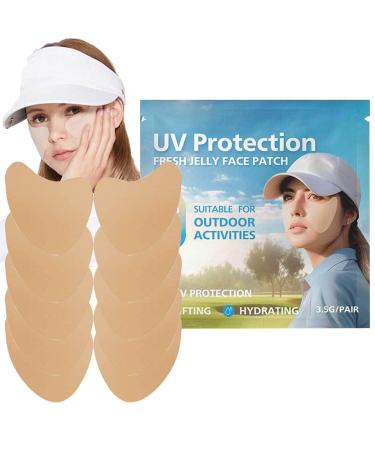 Golf Face Patch - 5pair Outdoor Protection Sun Patch - Clear UV Facial Golf Patches UV Protection Face Outdoor Protection Sun Patch for Sun Protection