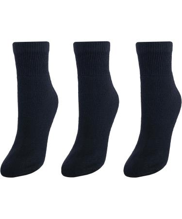 CTM Women's Cushioned Diabetic Ankle Socks - 3 Pair Pack, Black - One Size - Buy Online on GoSupps.com