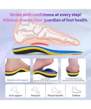 Orthopedic Insoles for Men - Heavy Duty Support for Flat Feet & Plantar Fasciitis Relief - Comfort for Work Boots | Size L (Men 10.5-11.5 / Women 11.5-12.5 - Buy Online on GoSupps.com
