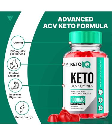 Keto IQ ACV Gummies - Advanced Weight Loss Supplement for Men & Women | 1000MG Apple Cider Vinegar & Folic Acid - 60 Gummies - Buy Online on GoSupps.com