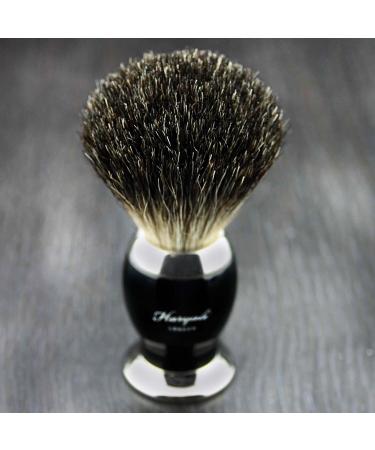 Buy Black & Metal Color Base Shaving Brush with Pure Black Roof Hair for Men | Premium Quality Shaving Accessories - Buy Online on GoSupps.com