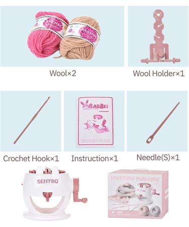 Rotating Double Knit Loom Machine Kit - 22 Needle Knitting Board for Adult/Child DIY Gloves & Scarves | N22 - Buy Online on GoSupps.com