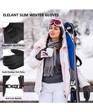 KINEED Waterproof Ski Gloves | Touchscreen 3M Thinsulate | Winter Snow Gloves Women Youth Small Pink - Buy Online on GoSupps.com