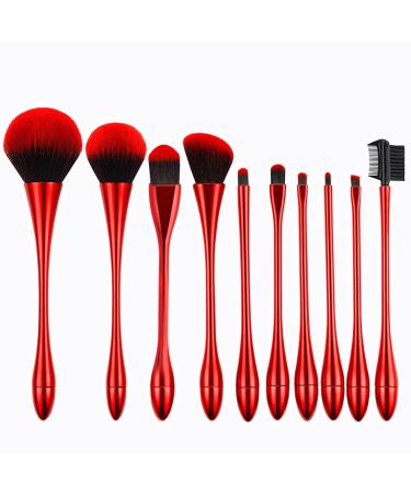 Portable Mini Face Makeup Brush Set - Multi-Function Premium Foundation & Blush Brushes with Red Handle for Professional Cosmetics - Buy Online on GoSupps.com