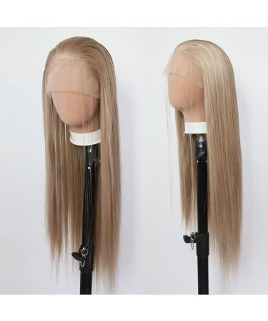 Tawarm Honeyblond Light Brown Synthetic Lace Front Wig for Black Women - Long Smooth Hair Natural Middle Part Perfect for Cosplay & Everyday Use | 33x7.6 cm Hand-Bound - Buy Online on GoSupps.com