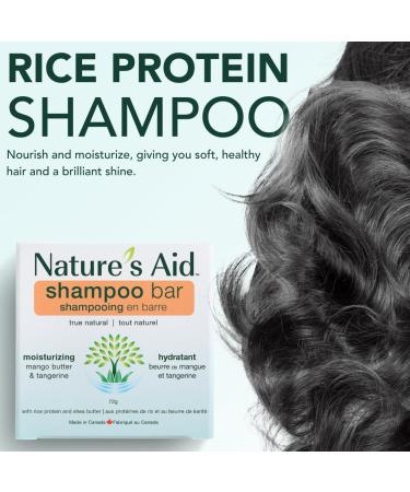 Nature's Aid Moisturizing Natural Rice Water Shampoo Bar for Hair Growth Strengthening & Thickening Shampoo for All Hair Types. Natural Lather and Salon Quality. Vegan. Made in Canada. (Orange Mango) 72g - Buy Online on GoSupps.com