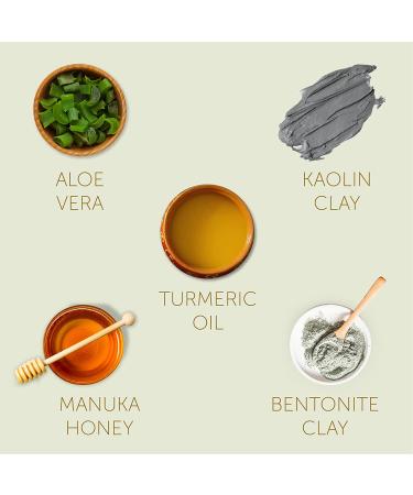 Organic Turmeric Face Mask for Sensitive Skin - Deep Cleansing & Moisturizing with Manuka Honey, Kaolin Clay & Bentonite - 3oz - Buy Online on GoSupps.com