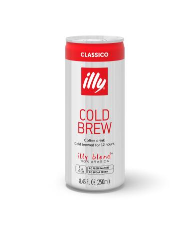 Illy Ready to Drink Coffee CLASSICO Cold Brew Authentic Italian Coffee Made with 100% Arabica Coffee All-Natural No Preservatives 8.45 Fl Oz (Pack of 12) Classico 8.45 Fl Oz (Pack of 12) - Buy Online on GoSupps.com