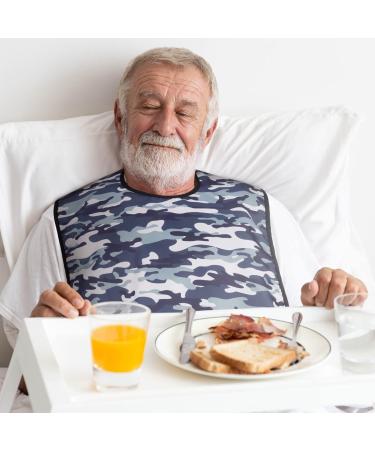 Classic BIB Designs Washable Adult Bib - Reusable Blue Camouflage - Stylish Clothing Protection for Men & Women - Buy Online on GoSupps.com