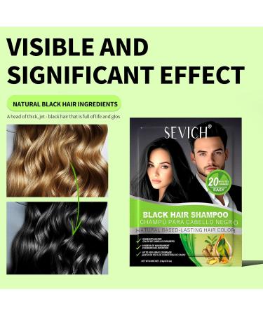 SEVICH Black Hair Shampoo Instant Black Hair Dye Natural Ingredients Hair Shampoo Hair Strength Restoring Conditioner 5 Minutes Gray Cover 250 ml - Buy Online on GoSupps.com
