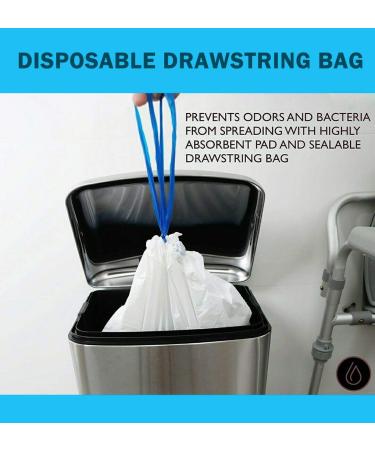 Skyward Commode Liners with Absorbent Pad - 60 Pack Disposable Waste Bags for Adult Chair, Portable Toilet & Camping - Odor Elimination, Leak-Proof Design - Fits Standard Bedside Commodes - Buy Online on GoSupps.com