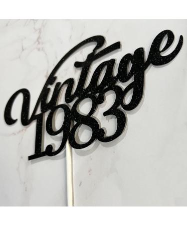 Vintage 1983 Cake Topper Glitter Cheers to 40 Years 40 and Fabulous Cake Topper for 40th Birthday Wedding Anniversary Party Sign Decorations By GotGala (1983) - Buy Online on GoSupps.com