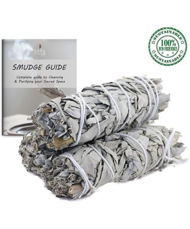 Soul Sticks Organic  Smudge Sticks - White Sage - Pack of 6 - Buy Online on GoSupps.com