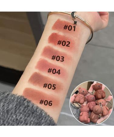 2 in 1 Keychain Bear Lipstick Set A - 3Pcs Mist Matte Velvet Long Lasting Lipsticks | Waterproof Beauty Makeup Lip Stick - Buy Online on GoSupps.com