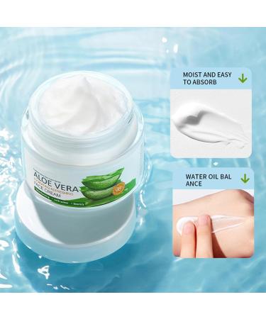 KOAHDE Aloe Vera Gel Face Cream Pure Aloe Vera Hydrating Refreshing Moisturizing Face Cream Face Moisturizer For Women Natural Aloe Cream for Dry Skin Natural Aloe Cream Acne Soothing 50G - Buy Online on GoSupps.com