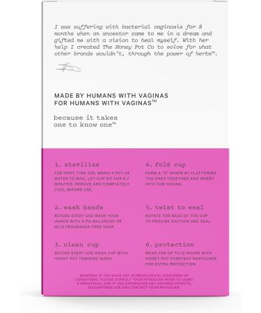 The Honey Pot Company Menstrual Cup - Hypoallergenic Medical Grade Silicone Reusable & Washable | Natural Feminine Hygiene Products Size 1 - Buy Online on GoSupps.com