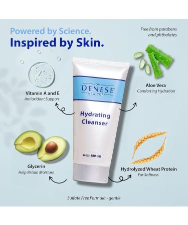 Dr. Denese Hydrating Cleanser 6 oz With Antioxidant Power Vitamin E Aloe Vera Extract & Hydrolyzed Wheat Protein For Dry & Sensitive Skin Removes Makeup Without Drying Cruelty-Free 24 Ounce (Pack of 1) - Buy Online on GoSupps.com