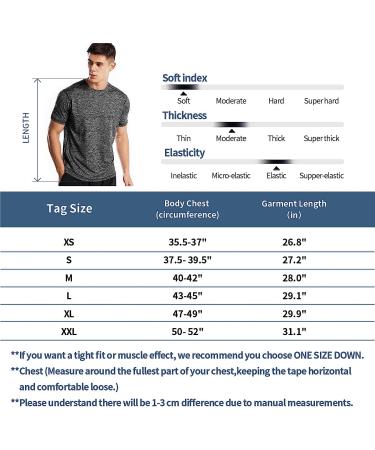 Men's Quick Dry Athletic Shirt - Short Sleeve Workout Tee, Moisture Wicking, Marled Charcoal - Medium - Buy Online on GoSupps.com