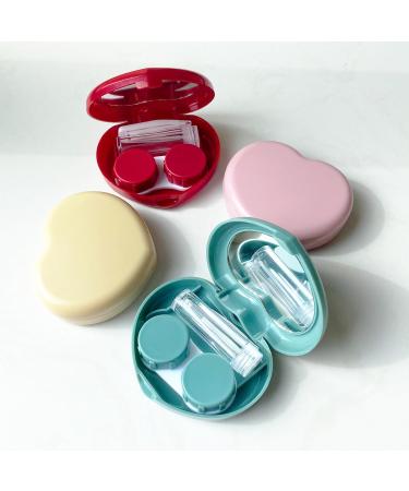 Buy 4 Pack Colored Contact Lens Cases - Cute Candy Hearts with Mirror | Portable Travel & Home Storage Kit (Pink Yellow Red Blue - Buy Online on GoSupps.com