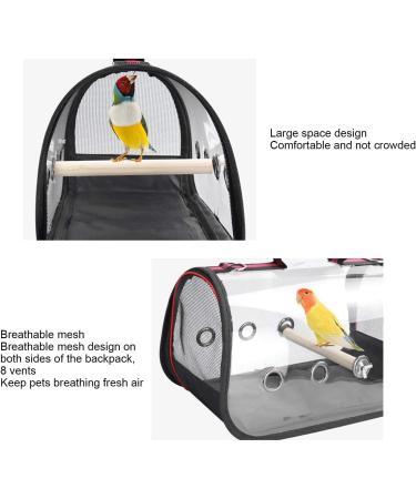 Tnfeeon Transparent Bird Carrier Portable Parrot Travel Cage Lightweight Breathable 360 Sightseeing Outdoor Bird Travel Backpack Birds Bag for Parrot Pets and Bird Perch Portable Bird - Buy Online on GoSupps.com