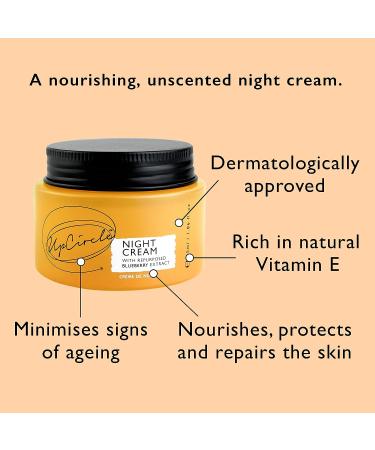UPCIRCLE Night Cream - Hyaluronic Acid + Niacinamide 1.85oz | Vegan, Cruelty-Free, Anti-Aging Night Cream for Sensitive Skin - Buy Online on GoSupps.com