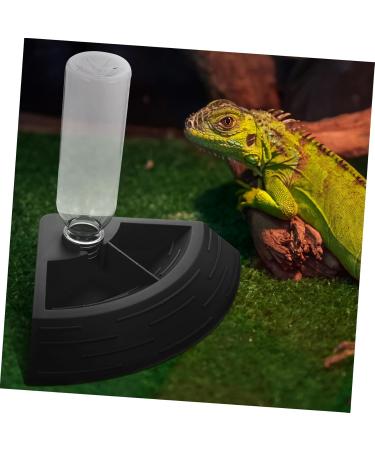 Happyyami Turtle Drinker Reptile Water Dish Bowl Reptile Water Dispenser Pet Water Feeder Reptisoil Plastic 17X17X3.5CM Black - Buy Online on GoSupps.com