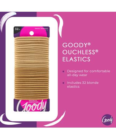 Goody Ouchless Elastic Hair Tie - 32 Count Blonde - 4MM - Slideproof Pain-Free Hair Accessories - Buy Online on GoSupps.com