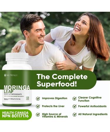 ORGANIC MORINGA LEAF Capsules 1200mg High Potency (2 x 600mg) for Liver Detox Cleanse Gut Health Hormone Balance Gluten Free Non-GMO Vegan-Friendly Antioxidant Supplement -240 Capsules 240 count (Pack of 1) - Buy Online on GoSupps.com