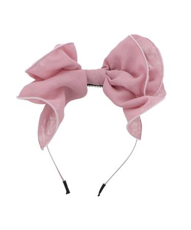 Motique Accessories Chiffon with Trim Bow Headband - Mauve