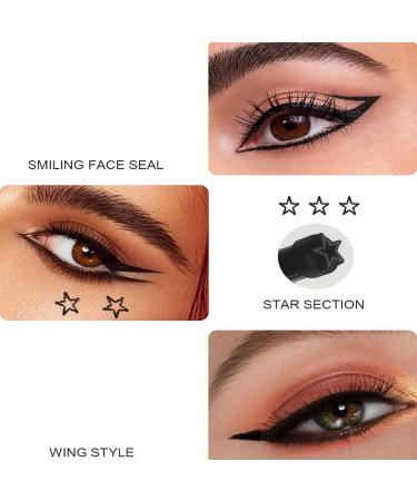 Eyeliner Pen Double Side Liquid Eyeliner Stamp Pen Set 6 Pieces Double Sided Smudge Makeup for Party Wedding Cosplay Holiday - Buy Online on GoSupps.com