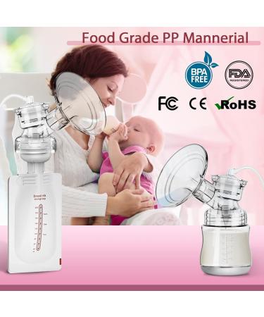 Double Electric Milk Pump - Pain-Free Silicone Breast Pump with 10 Storage Bags & Adapter - Rechargeable Portable Strong Suction (Rosa LU-01-B) - Buy Online on GoSupps.com