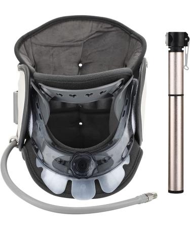 Ininosnp cervical neck tract cervical vertebrae adjustable neck support inflatable neck pain relief cover for improved alignment of the spine (color: bianco)