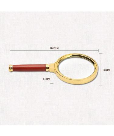 10X Magnifier Wooden Handle Enlarged Mirror Reading Magnifier Antiques Cultural Relics Coins Insects Rocks Maps Appraisal Viewing Good Times - Buy Online on GoSupps.com
