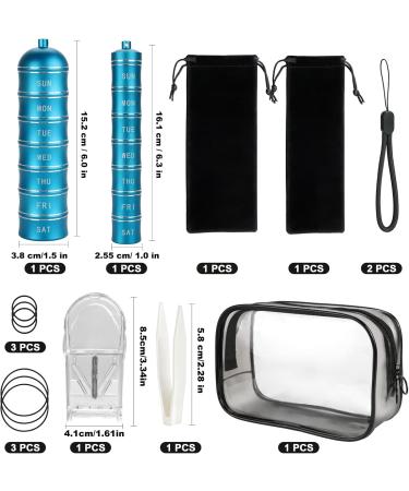 Stackable Waterproof Metal Pill Box | 7 Day Organizer for Vitamins Supplements & Nutraceuticals - 2 Pcs Travel Pill Box - Buy Online on GoSupps.com