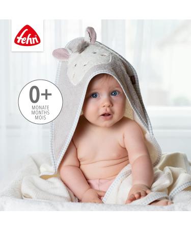 Fehn Hooded Towel Baby Lama - Cozy Bathing Poncho & Cuddly Blanket for Delicate Baby Skin | Perfect for Newborns & Infants 0+ Months - Buy Online on GoSupps.com