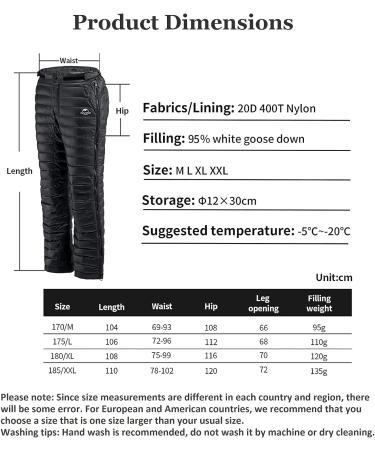 USHAREDO Outdoor Climbing Down Pants - Windproof Winter Warm Goose Down Pants - Buy Online on GoSupps.com