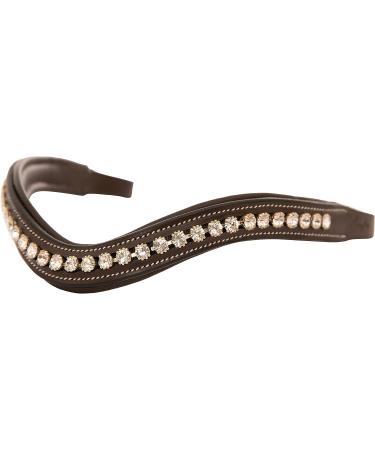 ExionPro White Crystal Browband for Horses - Full Cob Pony Sizes, Brown & Black Color Options, Equestrian Accessory - Buy Online on GoSupps.com