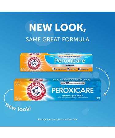 Arm & Hammer PeroxiCare Deep Clean Toothpaste Twin Pack - Fluoride Anticavity Clean Mint 6oz - Buy Online on GoSupps.com