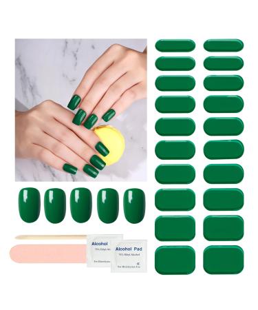 Wahrshei 20pcs UV Gel Strips | Green UV Gel Nail Foil | Nail Foil Self-Adhesive | Gel Nail Stickers Gel Polish Wraps for Nail Green