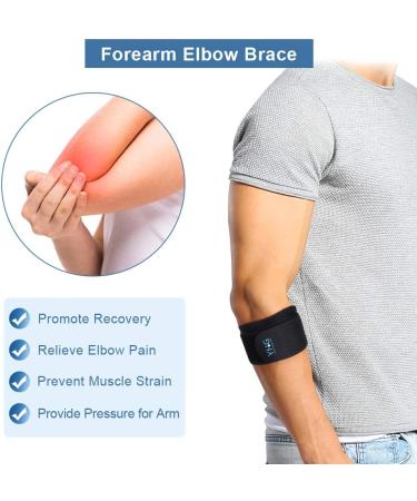 Tennis Elbow Brace with Compression Pad - Support Strap for Tendonitis, Golfers Elbow - Men and Women - Buy Online on GoSupps.com