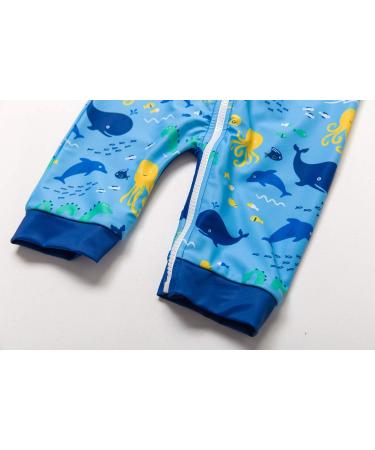 BONVERANO Baby Boys Swimsuit | Full-Length Zipper One Piece with UPF 50+ Sun Protection | 2-3 Years Sea | Toddler Bathing Suit - Buy Online on GoSupps.com