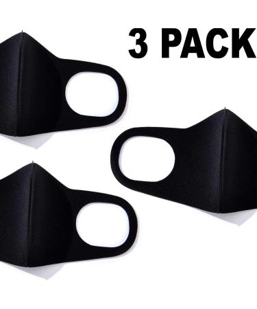 Value Pack 3PC All Black Slim Sponge Filter Face Mask | Powerlap Pro | Cover Face to V Shape - Light & Breathable Comfort | Reusable Washable | For Home use General Protect Black Slim (Fma130ca) - Buy Online on GoSupps.com