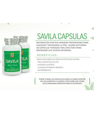 Nutrisalud Aloe Vera Capsules 500mg - Set of 2 Bottles x 100 Capsules Each | Effective for Ulcers, Acidity, Digestive Issues | 3+ Months Treatment - Buy Online on GoSupps.com