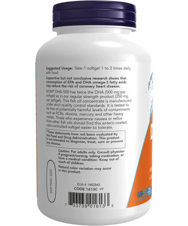Now Foods DHA-500EPA-250 Double Strength - 180 Softgels | Omega-3 Support - Buy Online on GoSupps.com
