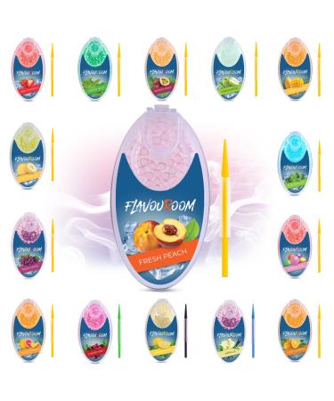 Flavoroom - Premium capsules 100 set |DIY PASSION FRUIT AROMA filter for unforgettable flavor |including storage box for the aromatic click balls (Fresh Peach)