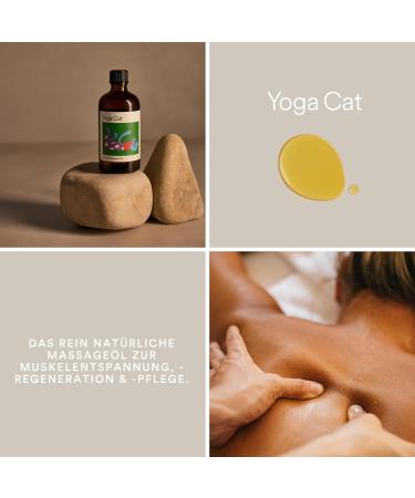 Yoga Cat Natural Massage Oil - 100ml Deep Relaxation Body Oil with Arnica & Aloe Vera | Vegan & Sustainable | Made in Germany - Buy Online on GoSupps.com