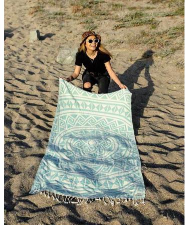 Sand Cloud Large Turkish Beach Towel - Sand Free - 100% Organic Turkish Cotton Yarn - Quick Dry Towel for Beach  Picnic Blanket or Throw - As Seen on Shark Tank - Mandala (Mint) Mandala (Mint) Regular - Buy Online on GoSupps.com
